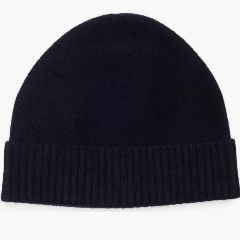 VINCE BOILED CASHMERE CUFF BEANIE NAVY - OS